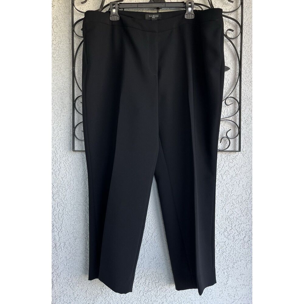Talbots Woman Straight Leg Ankle Dress Pants - Size 18W - Black